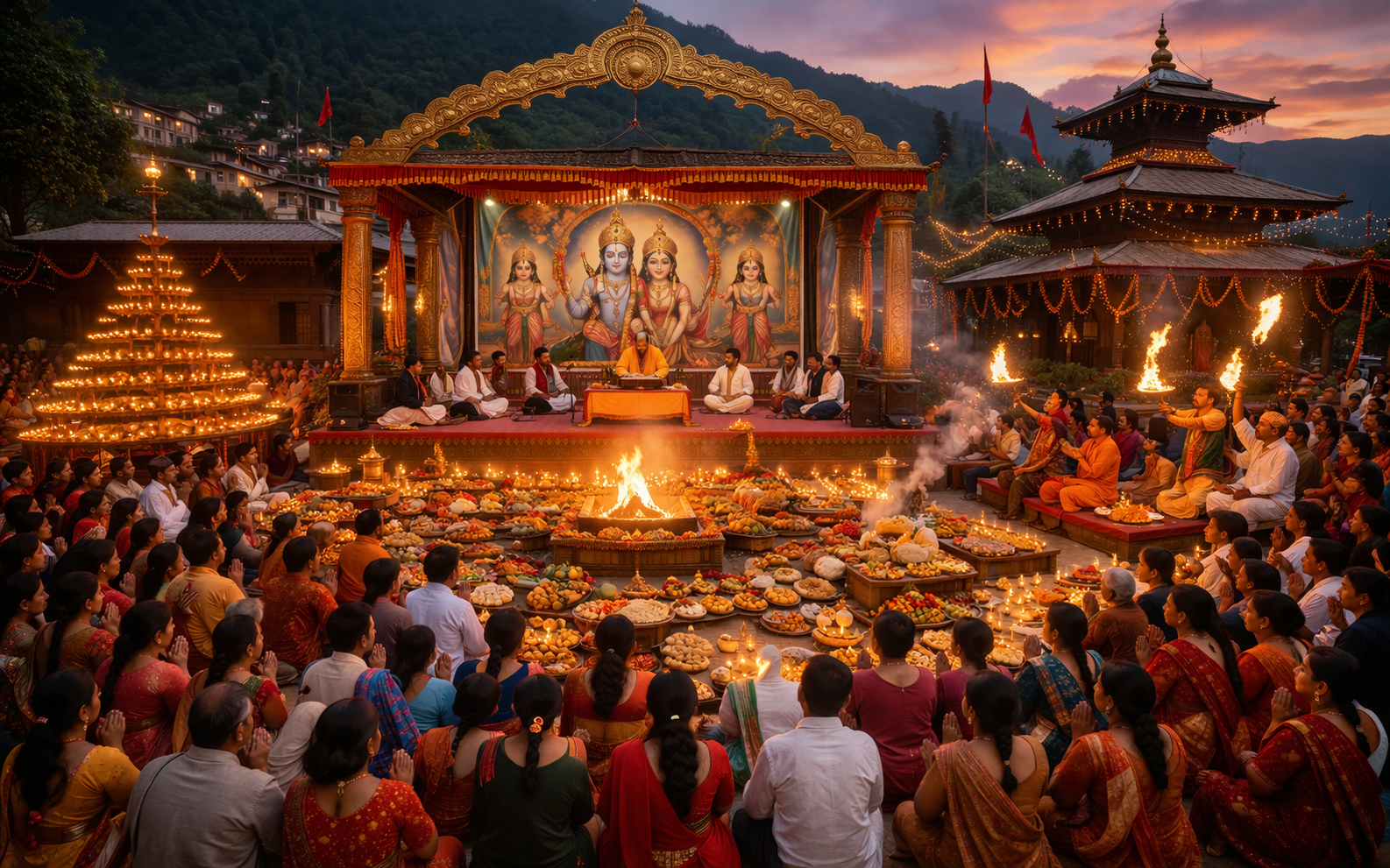 विन्ध्यवासिनी मन्दिर परिसरमा भव्य श्रीमद्भागवत ज्ञान महायज्ञ हुदै