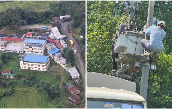 बारम्बार विद्युत् समस्या झेल्दै आएको आँपपीपल अस्पतालमा १०० केभीएको सार्वजनिक ट्रान्सफर्मर जडान