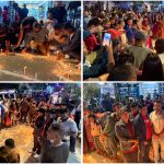 भोटेकोशी बाढीमा ज्यान गुमाएकाहरूको सम्झनामा राष्ट्रिय लोकदोहोरी व्यवसायी संघद्वारा बसपार्कमा दीप प्रज्वलन