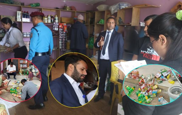 चाडपर्वलाई लक्षित गर्दै ठाँटीपोखरी बजारमा संयुक्त बजार अनुगमन